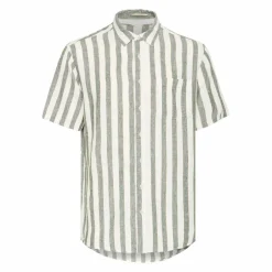 Hot Blend Aban Herre Kortærmet skjorte i hørmix - Duck Green