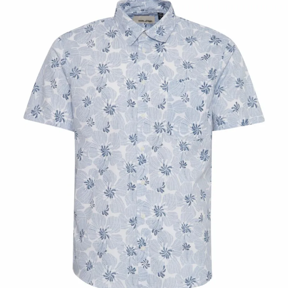 Best Blend Herre Kortærmet skjorte - Dress Blues