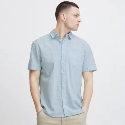 Best Blend Herre Kortærmet skjorte - Nebulas Blue