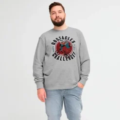 Best Blend Herre Sweatshirt Plus Size - Stone Mix