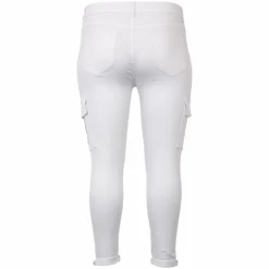 Hot BS Jeans Dame Cargobukser Plus Size - Hvid