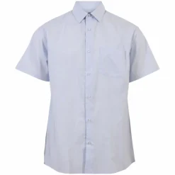 Sale Carnét Oak Herre Kortærmet skjorte Plus Size - Light Blue Stripe