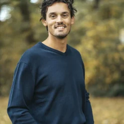 Best Carnét Stone Herre Striktrøje - Dark Navy Mix