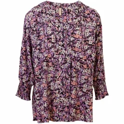 Cassiopeia Dame Bluse Plus Size - Pink Combi