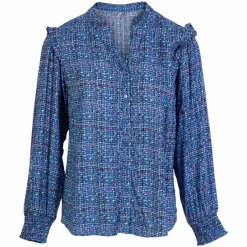 New Cassiopeia Dame Bluse Plus Size - Blue Combi