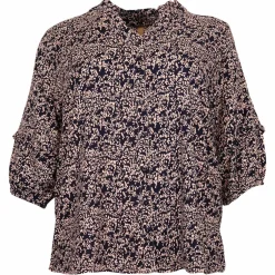 Hot Cassiopeia Dame Skjorte Plus Size - Navy Combi