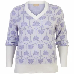 Online Cassiopeia Dame Striktrøje Plus Size - Light Purple Combi