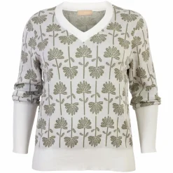 Discount Cassiopeia Dame Striktrøje Plus Size - Green combi