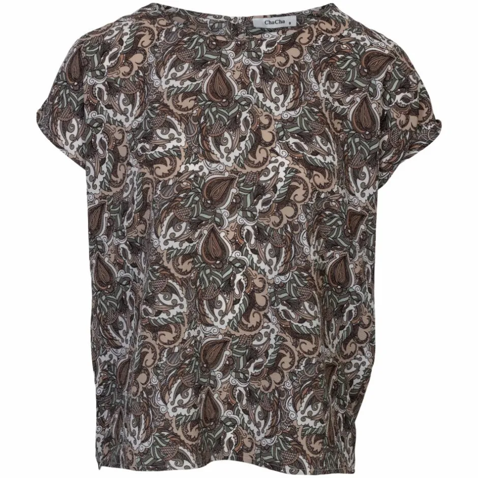 ChaCha Dame Kortærmet bluse - Green