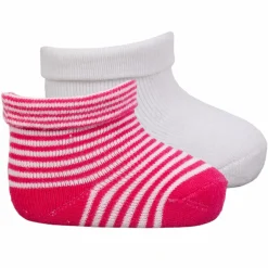 Discount Crossbow Baby Strømper i økologisk bomuld - Pink/hvid