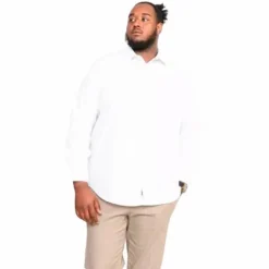 Sale D555 Aiden Herre Skjorte Plus Size - White