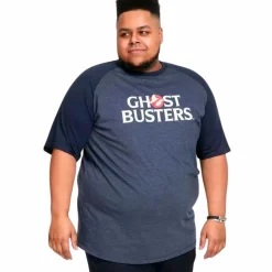 Outlet D555 Egon GhostBusters Herre T-shirt Plus Size - Denim Marl/Navy