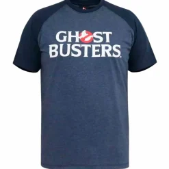 Outlet D555 Egon GhostBusters Herre T-shirt Plus Size - Denim Marl/Navy