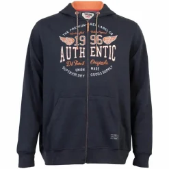 Clearance D555 Hamilton Herre Hættetrøje Plus Size - Denim