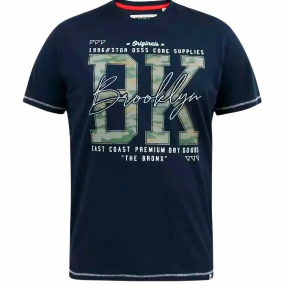 Discount D555 Hardwick Herre T-shirt Plus Size - Navy