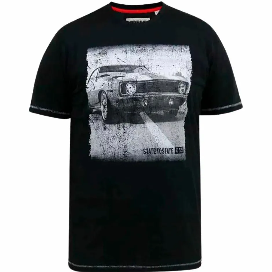 Discount D555 Kenton Herre T-shirt Plus Size - Black