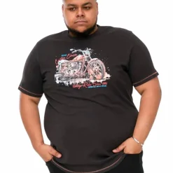 New D555 Lorne Herre T-shirt Plus Size - Washed Black