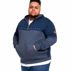 Best D555 Moreton Herre Cardigan Plus Size - Denim Marl/Navy