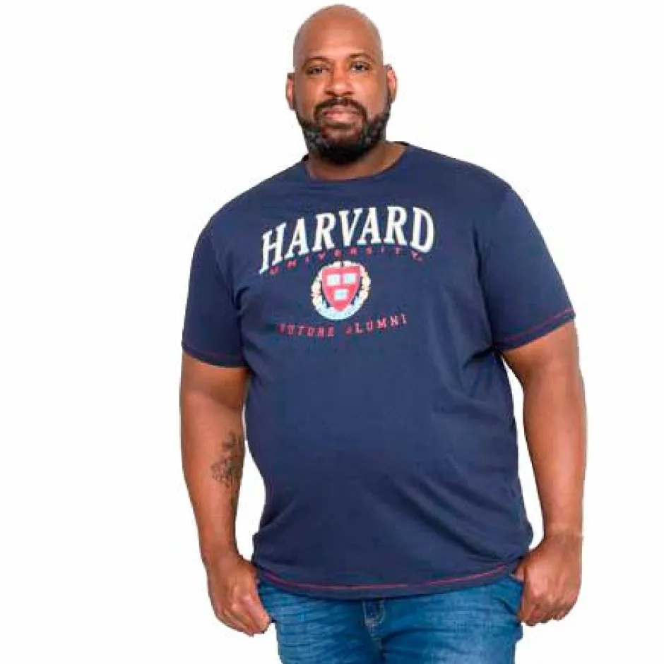 Clearance D555 Stapleford Herre T-shirt Plus Size - Navy Marl