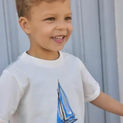 New En Fant Drenge T-shirt i økologisk bomuld - Egret