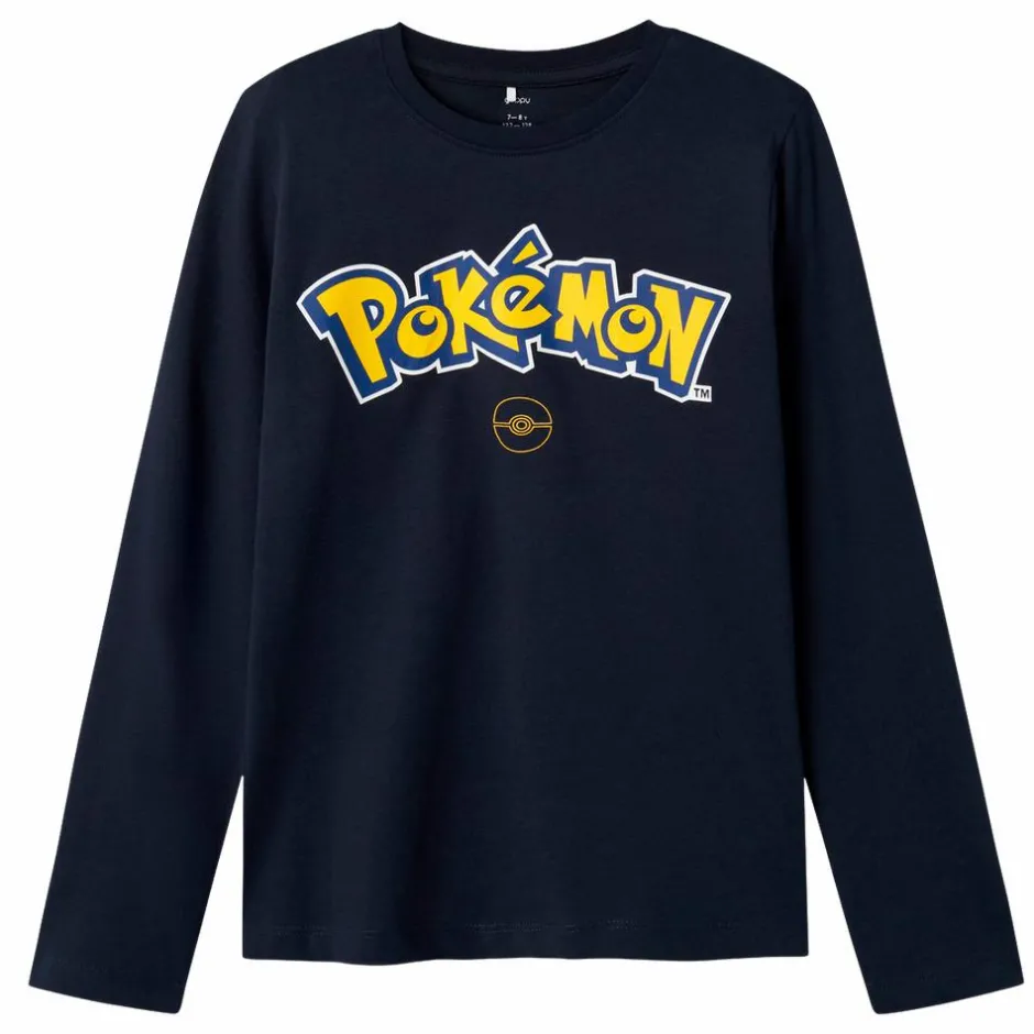 Online Guppy Alim Pokémon Pikachu Børne Langærmet t-shirt - Dark Sapphire