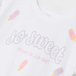 Clearance Guppy Hurry Pige T-shirt m. glimmer - Bright White