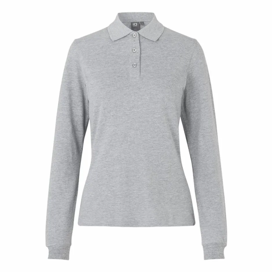 Best ID Stretch Dame Polo - Grå Melange