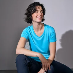 Hot ID YES Active Dame Trænings t-shirt - Cyan