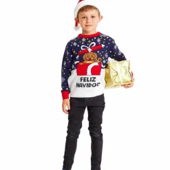 Sale NN Jule Børne Striktrøje - Navy