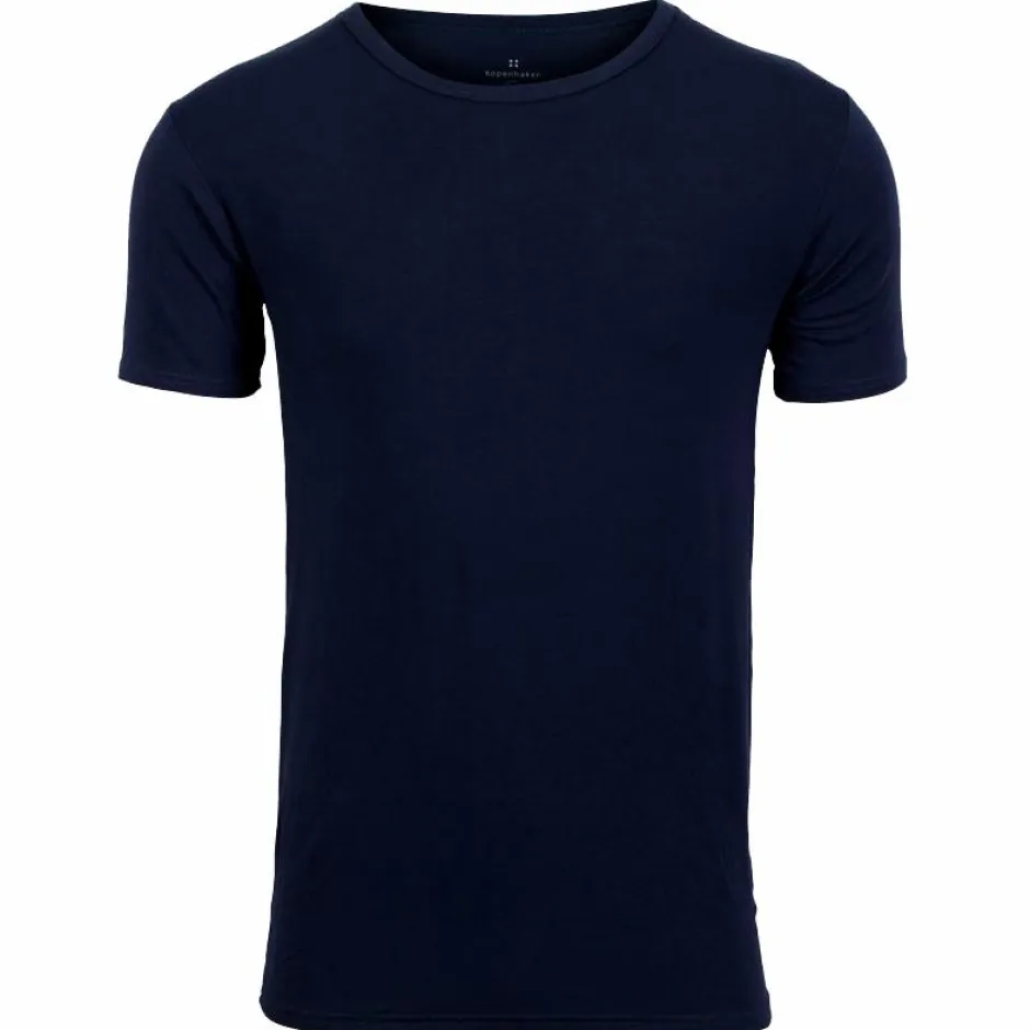 Outlet Kopenhaken Bertram Herre T-shirt i bambus - Navy