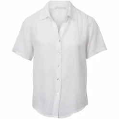 Best NN Leonora Dame Kortærmet skjorte i hørmix - Bright White