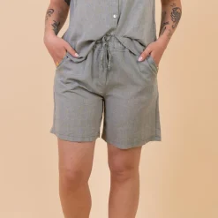 Online NN Leonora Dame Shorts i hørmix - Green