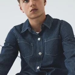 Discount LMTD Børne Skjorte - Dark Blue Denim