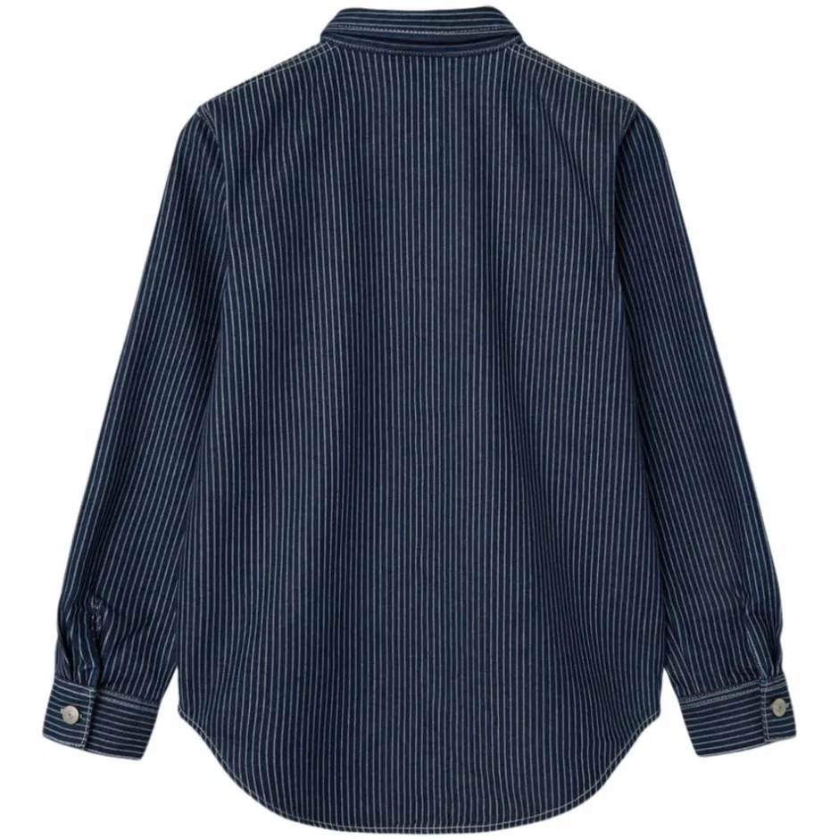 Discount LMTD Børne Skjorte - Dark Blue Denim