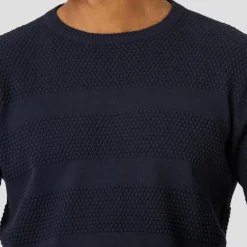 New Marcus Affleck Herre Striktrøje - Dark Navy