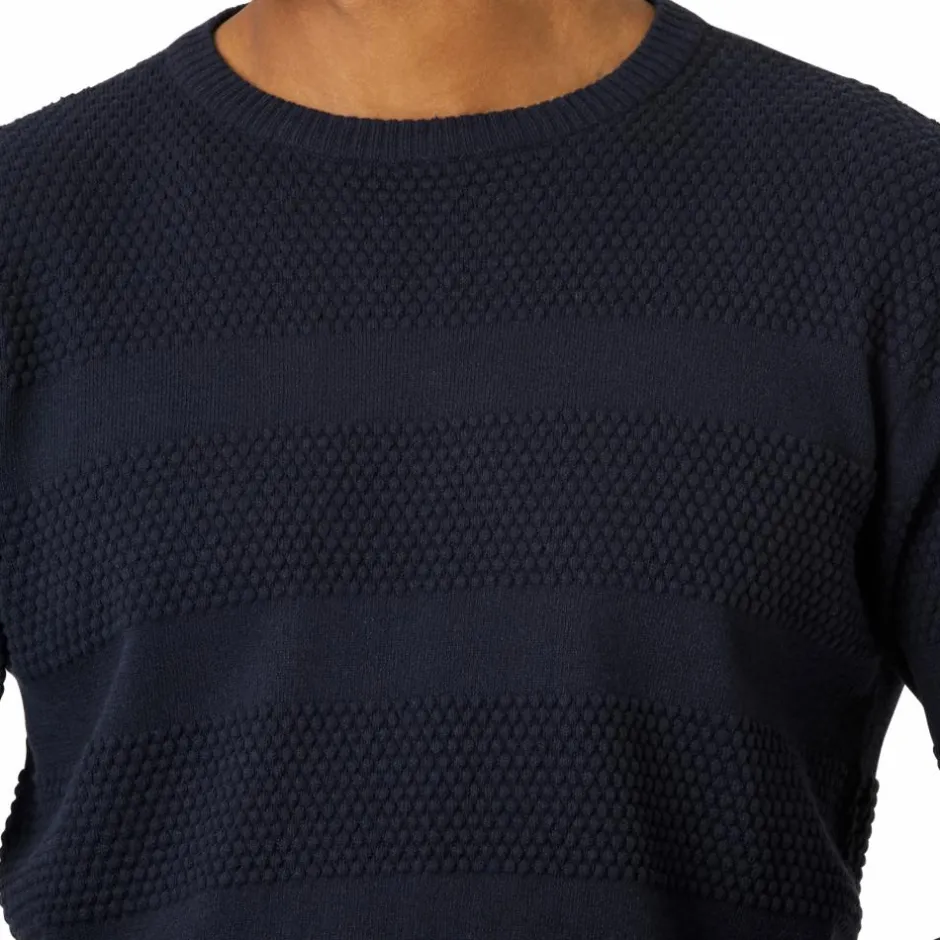 New Marcus Affleck Herre Striktrøje - Dark Navy