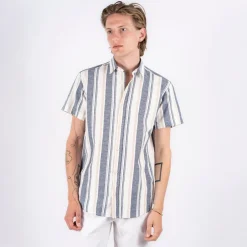 Best Marcus Aggasi Herre Kortærmet skjorte i hørmix - Off white