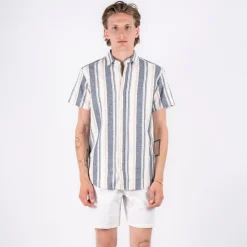 Best Marcus Aggasi Herre Kortærmet skjorte i hørmix - Off white