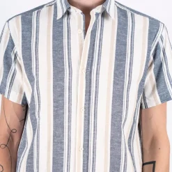 Best Marcus Aggasi Herre Kortærmet skjorte i hørmix - Off white