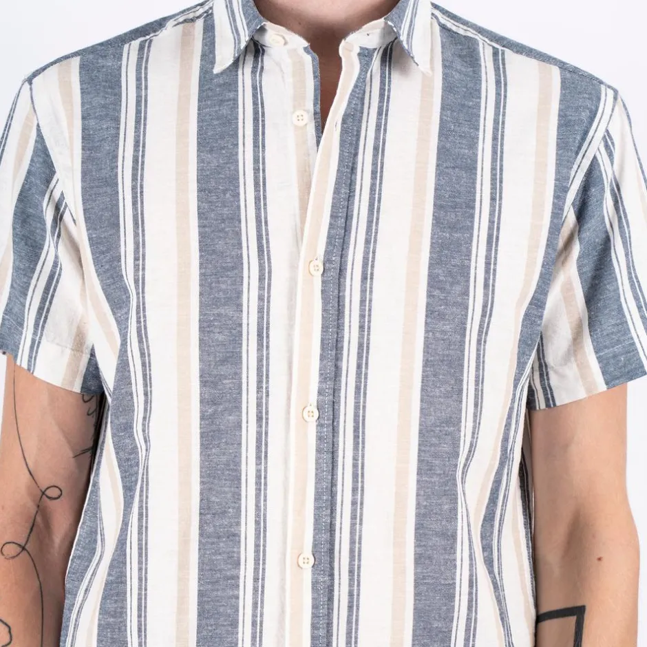 Best Marcus Aggasi Herre Kortærmet skjorte i hørmix - Off white