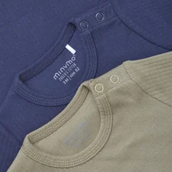 Sale Minymo Børne Langærmet t-shirt i økologisk bomuld - Dark Navy