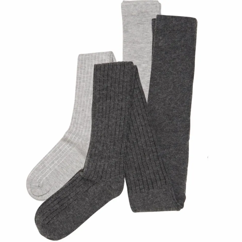 Best Minymo Børne Strømpebukser i uldmix - Grey Melange