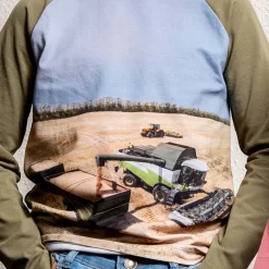 Best Minymo Mejetærsker Drenge Langærmet t-shirt i økologisk bomuld - Deep Lichen Green