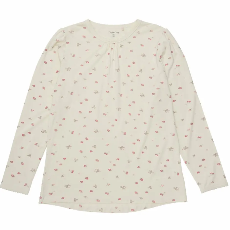 Sale Minymo Pige Nattøjssæt i bambus - Strawberry Ice