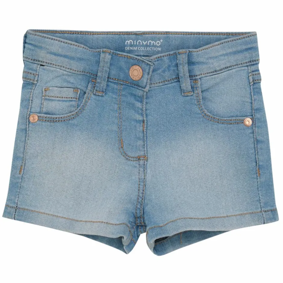 Sale Minymo Pige Shorts i økologisk bomuld - Light Dusty Blue
