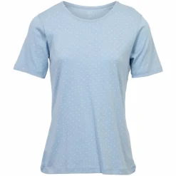 Clearance M.X.O Dame T-shirt i økologisk bomuld - Sky/White