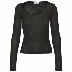 Outlet Noisy May Dame Bluse m. glimmer - Dark Grey Melange