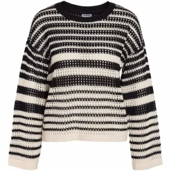 Sale Noisy May Dame Striktrøje - Eggnog/Black
