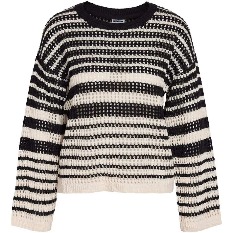 Sale Noisy May Dame Striktrøje - Eggnog/Black