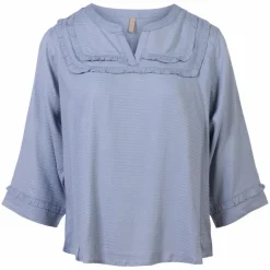 Clearance Ofelia Dame Bluse - Dust Blue